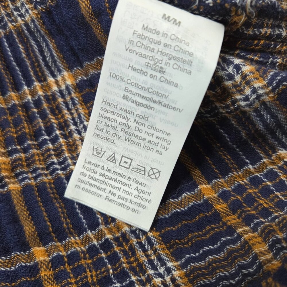 Madewell Women's Size Medium Plaid V Neck Gauze Shirt Dress - Picture 5 of 7